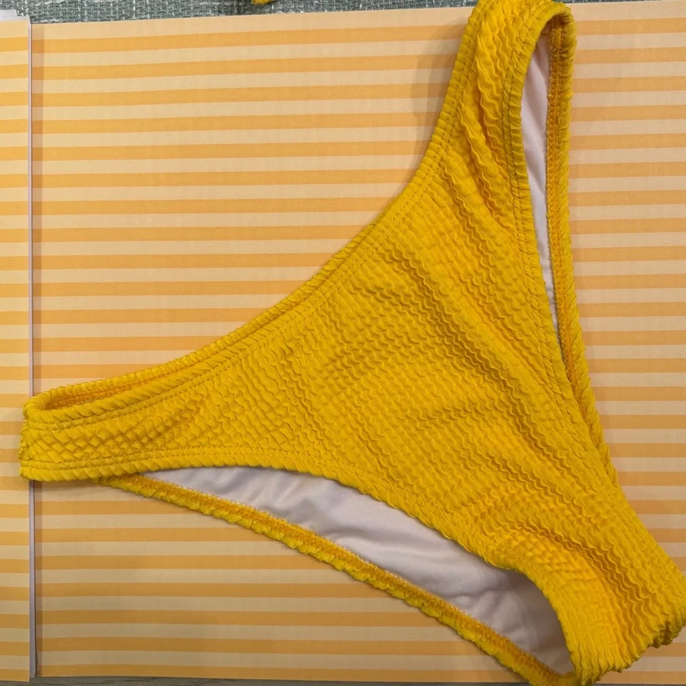 Yellow Textured Bikini Set